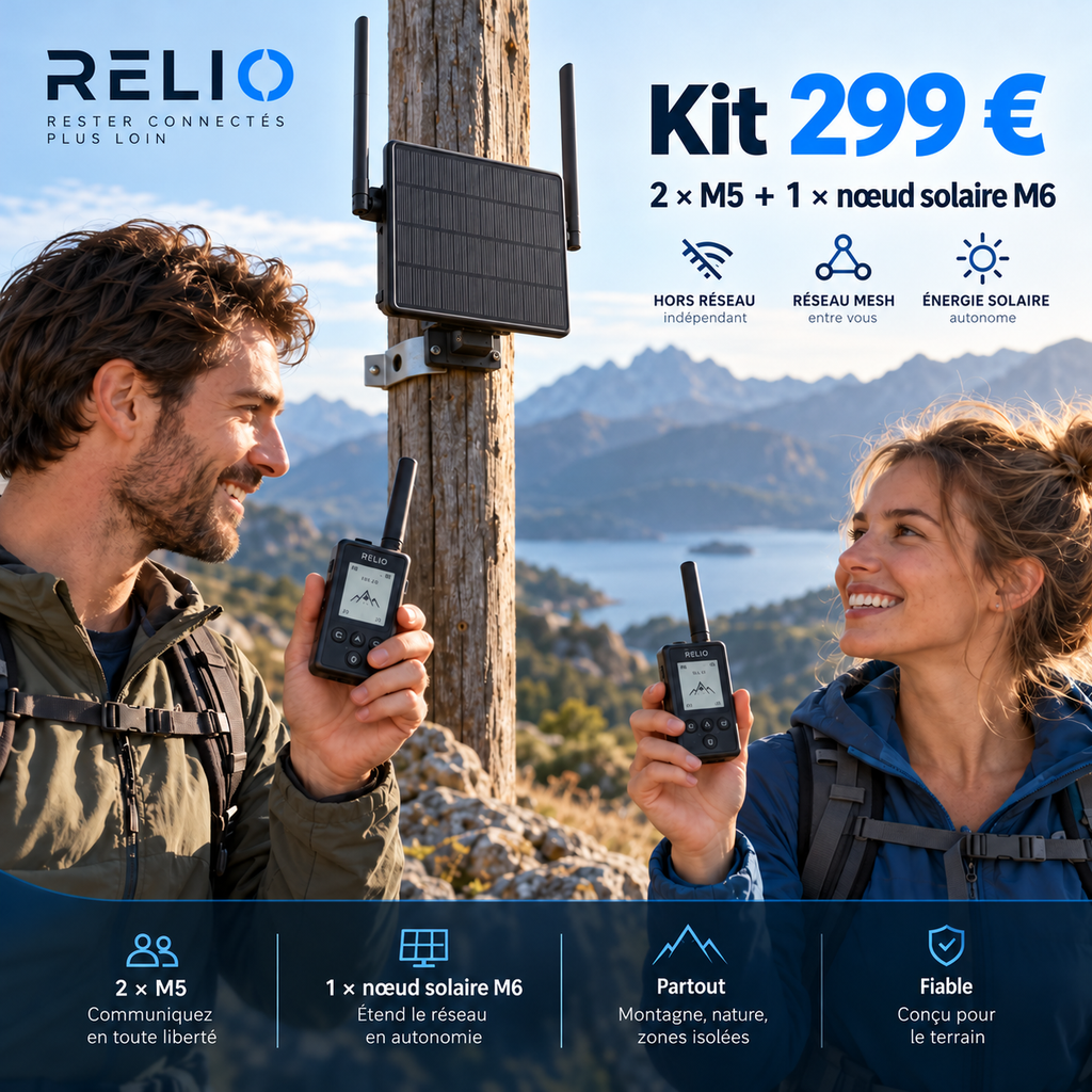RELIO Pack Longue distance — 2 M5 + M6 solaire