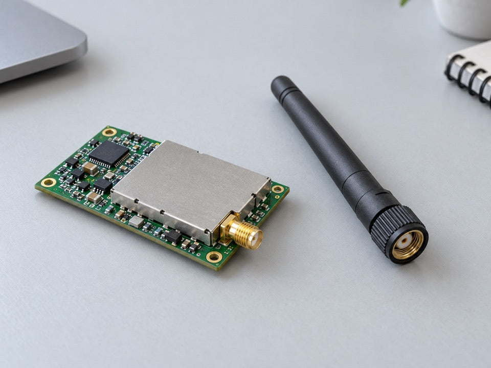Illustration : module radio et antenne.